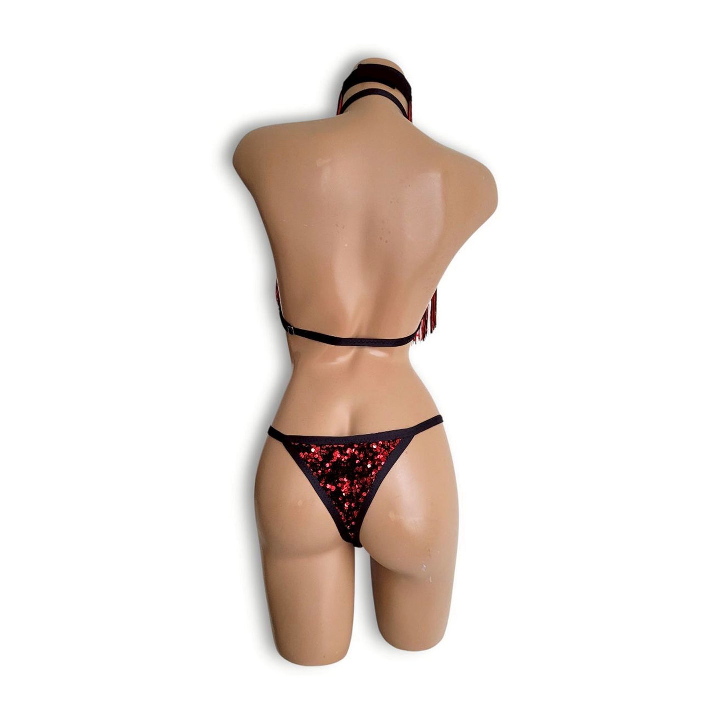 赤黒モチーフフリンジテディA