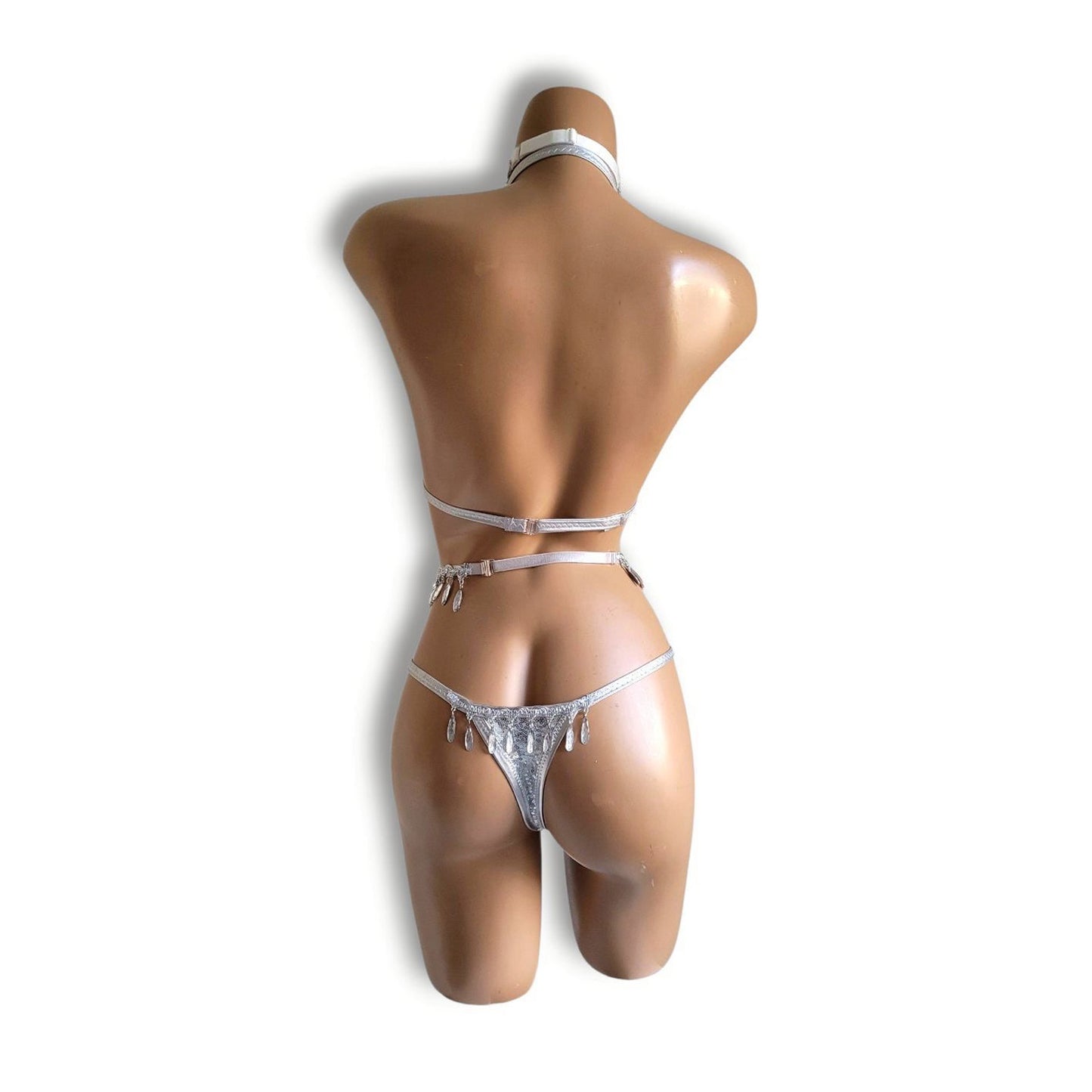 シルバービーズフリンジハイウエストビキニ(Tバック)