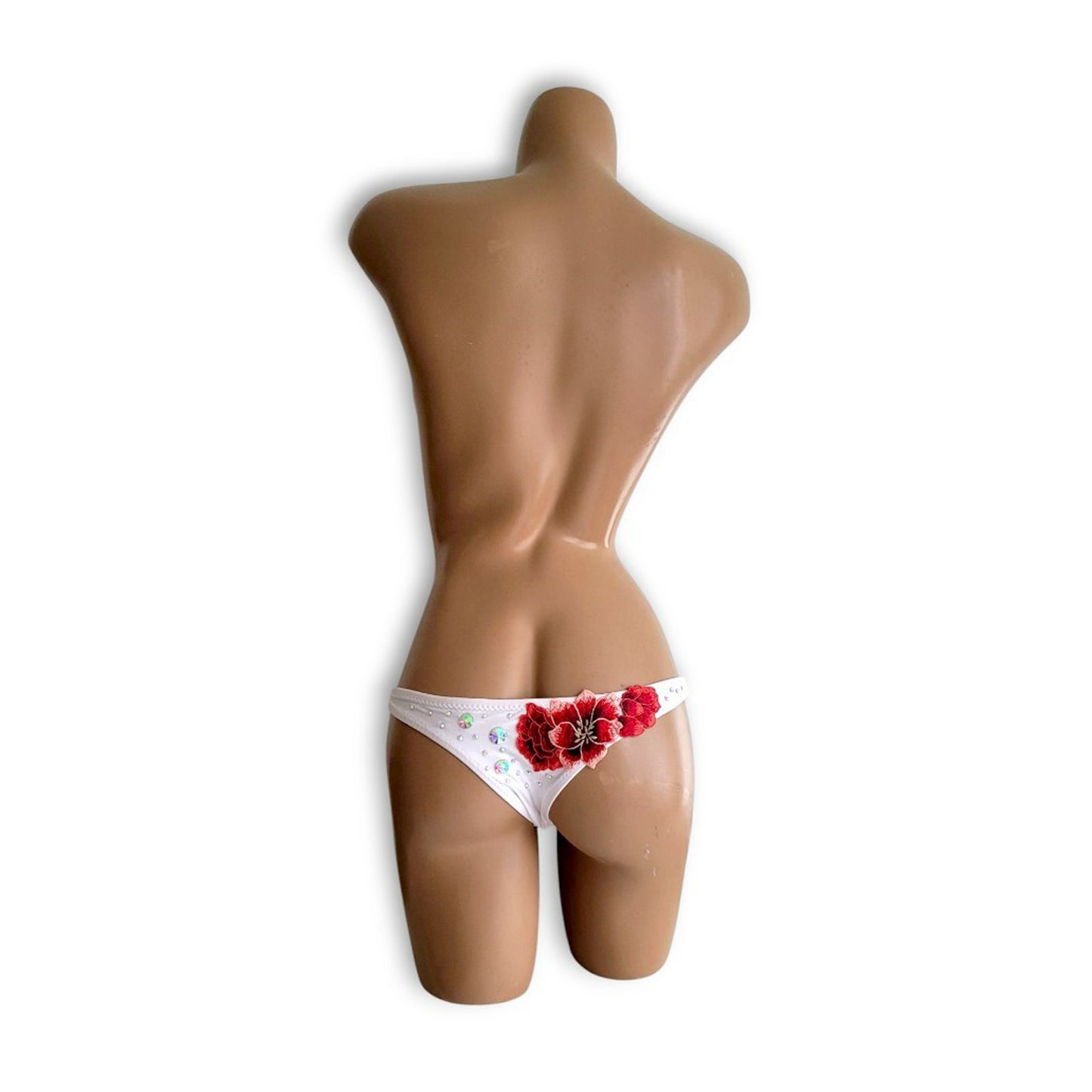 White Floral Diamond Shaped Bikini Set