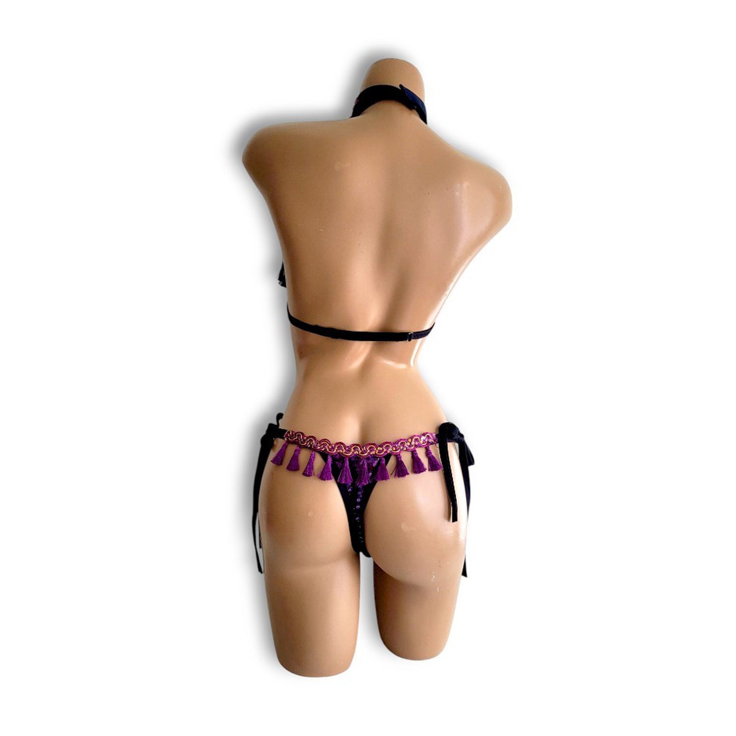 紫タッセルビキニスカートセット