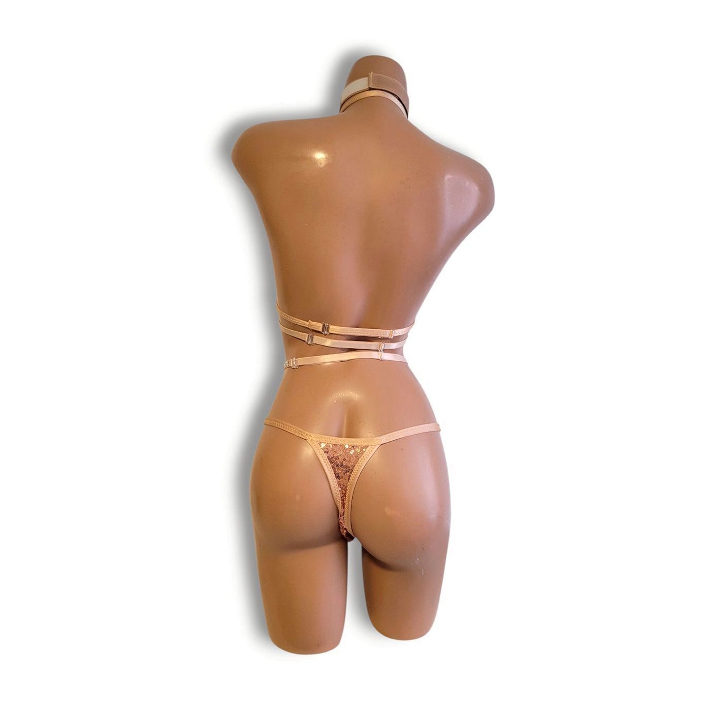 ローズゴールドハーネスハイウエストビキニ