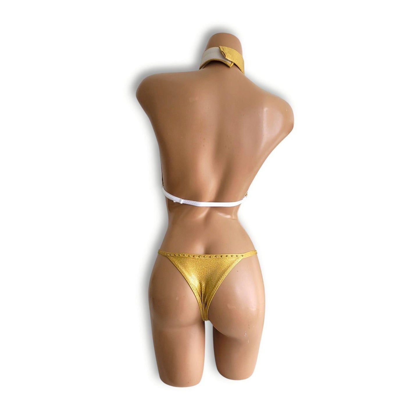 白ゴールドストライプテディ