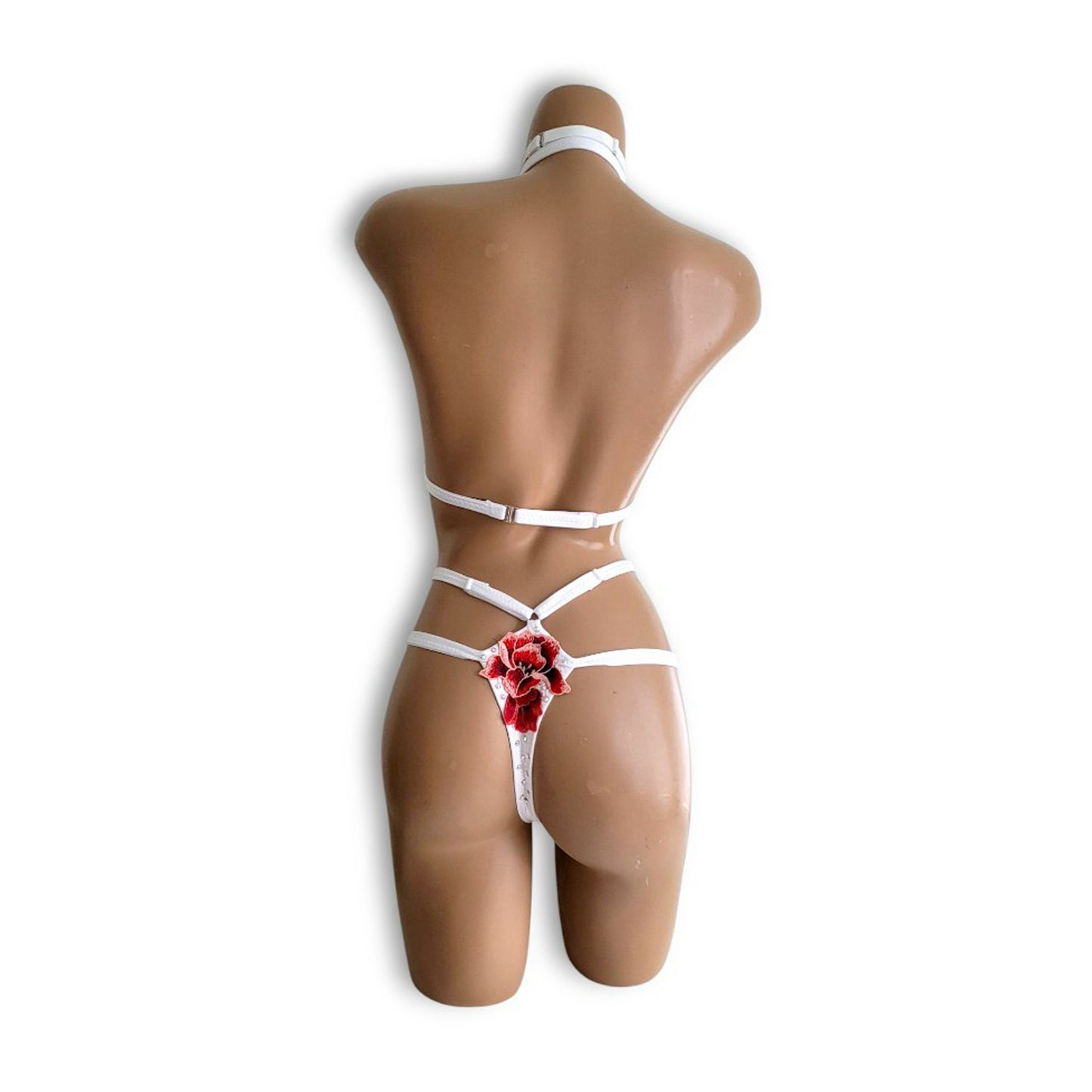 White Floral Diamond Shaped Bikini