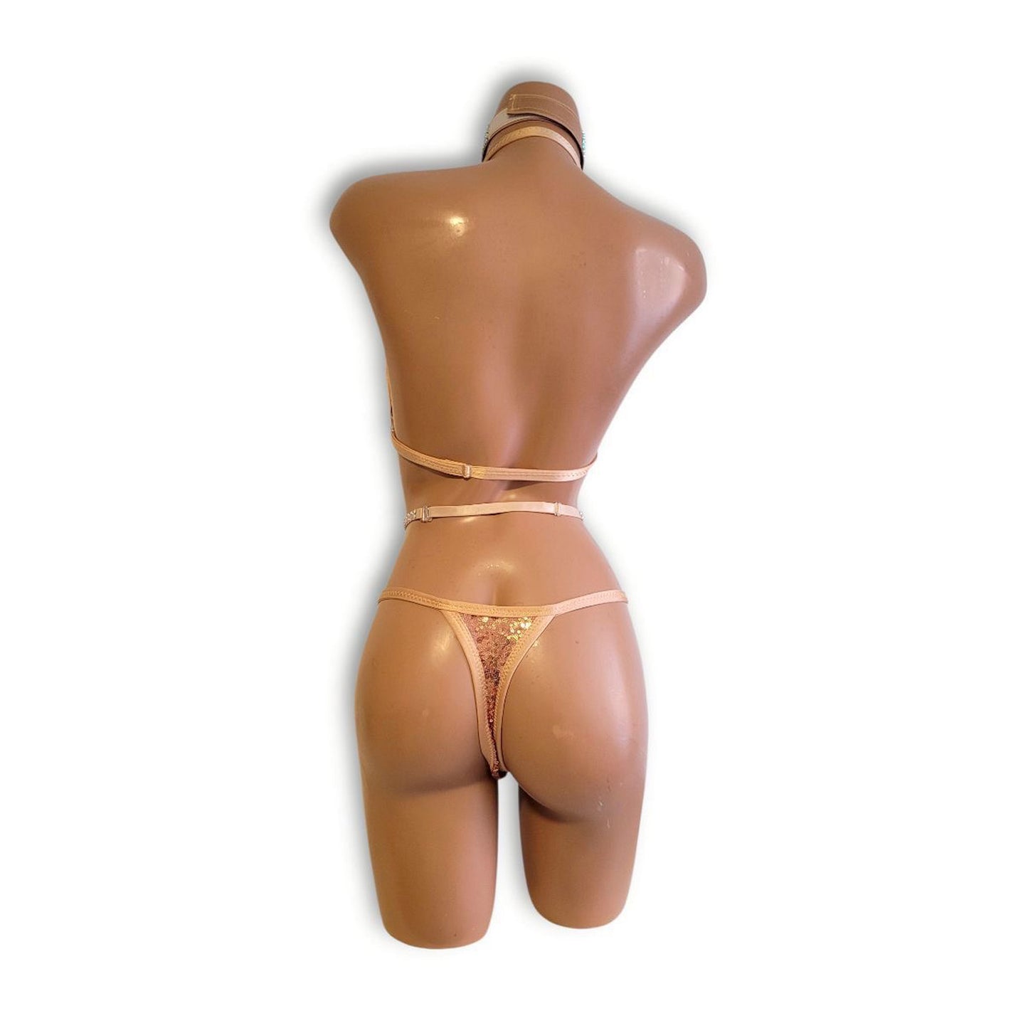 ローズゴールドハイウエストビキニ