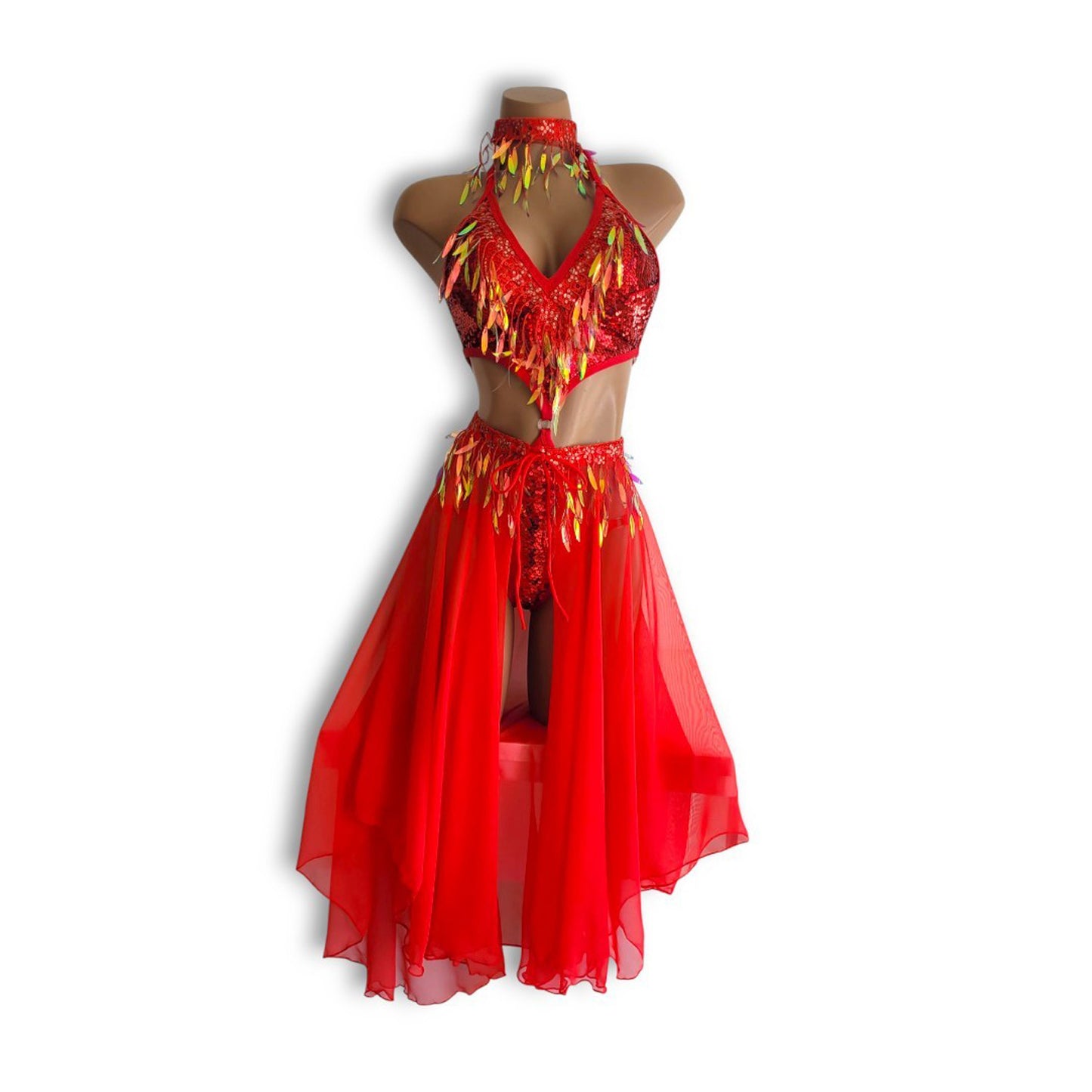 Prism Red Teddy & Skirt Set (Half Back)
