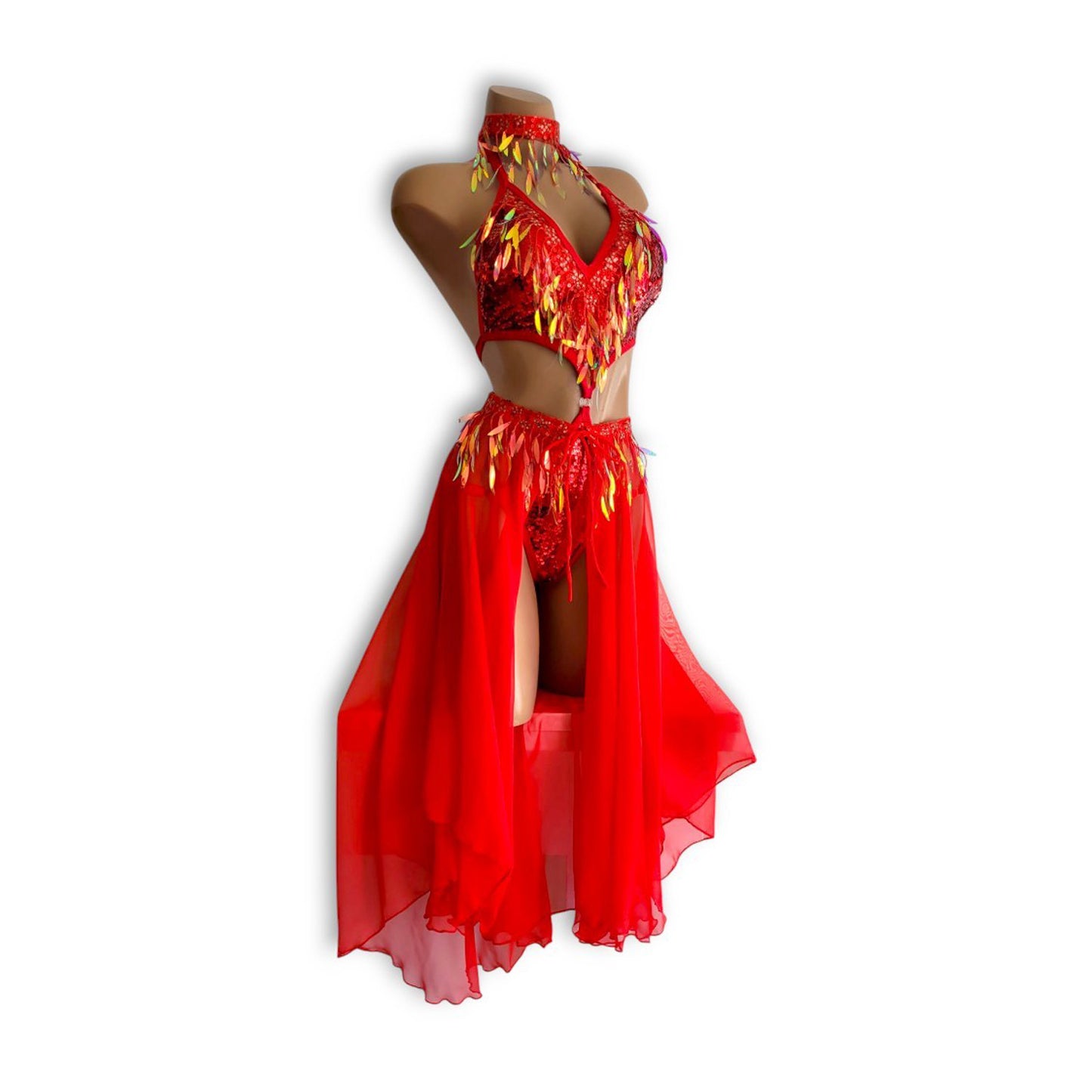 Prism Red Teddy & Skirt Set (Half Back)