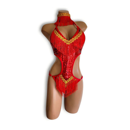 赤フリンジテディ