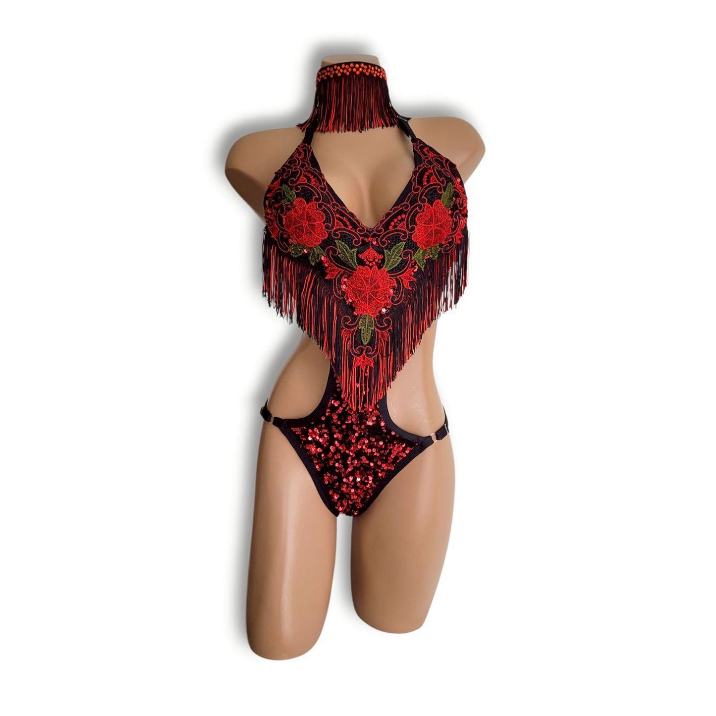 赤黒モチーフフリンジテディB