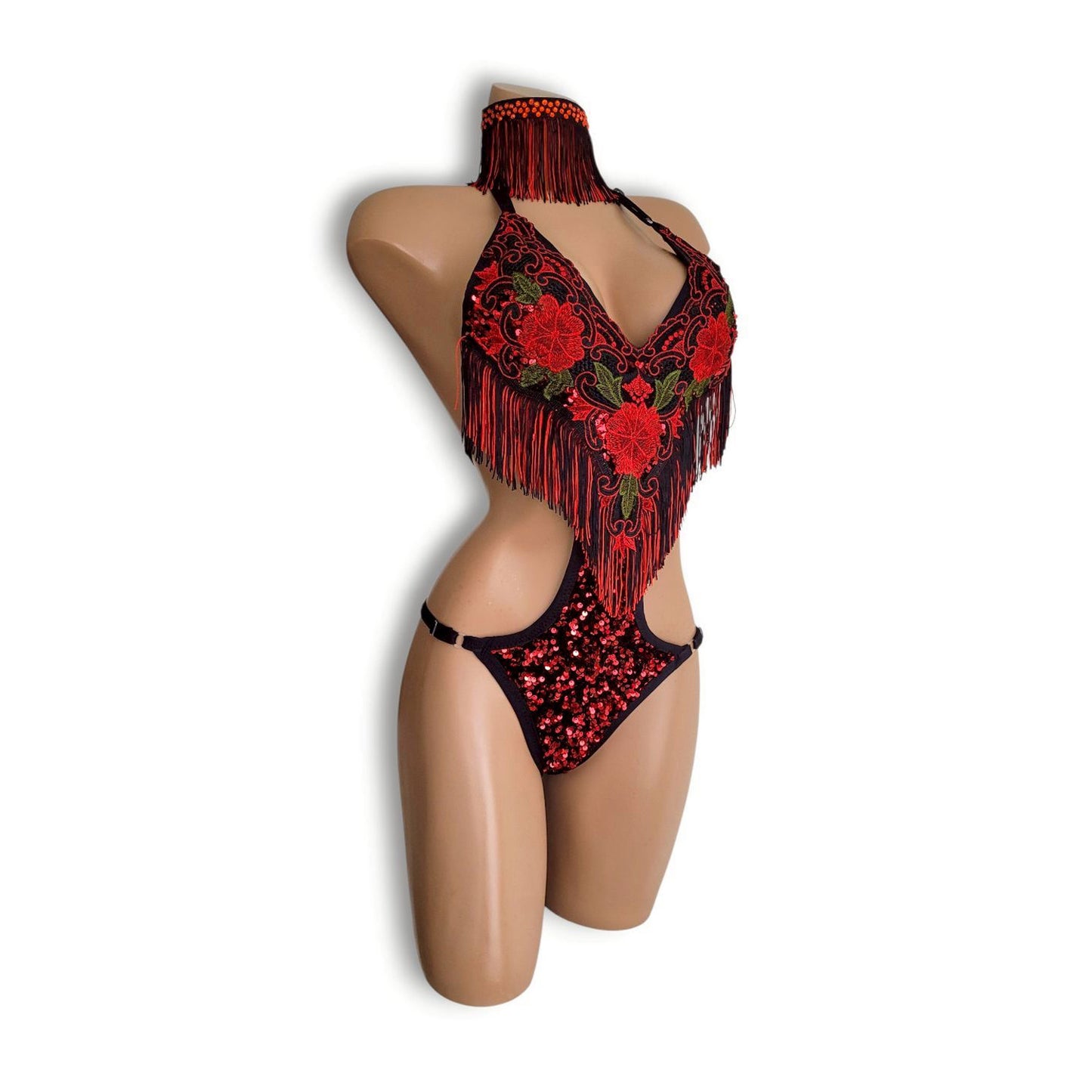 赤黒モチーフフリンジテディB