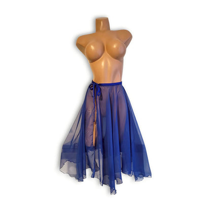 Blue Medium Length Skirt
