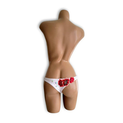 White Floral Diamond Shaped Bikini Set