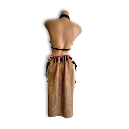 Purple Tassel Bikini & Skirt Set