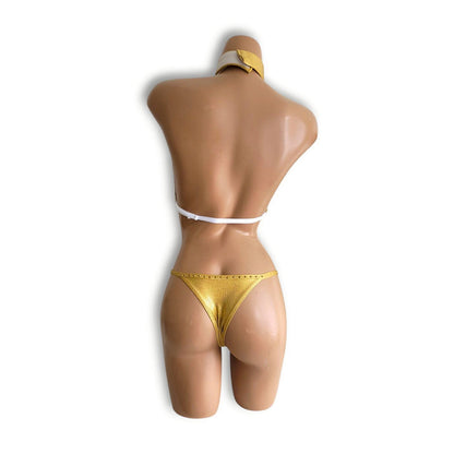 白ゴールドストライプテディ