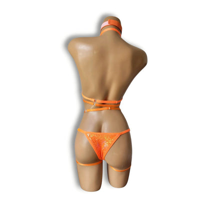Neon Orange Separate Harness Set (Half Back)