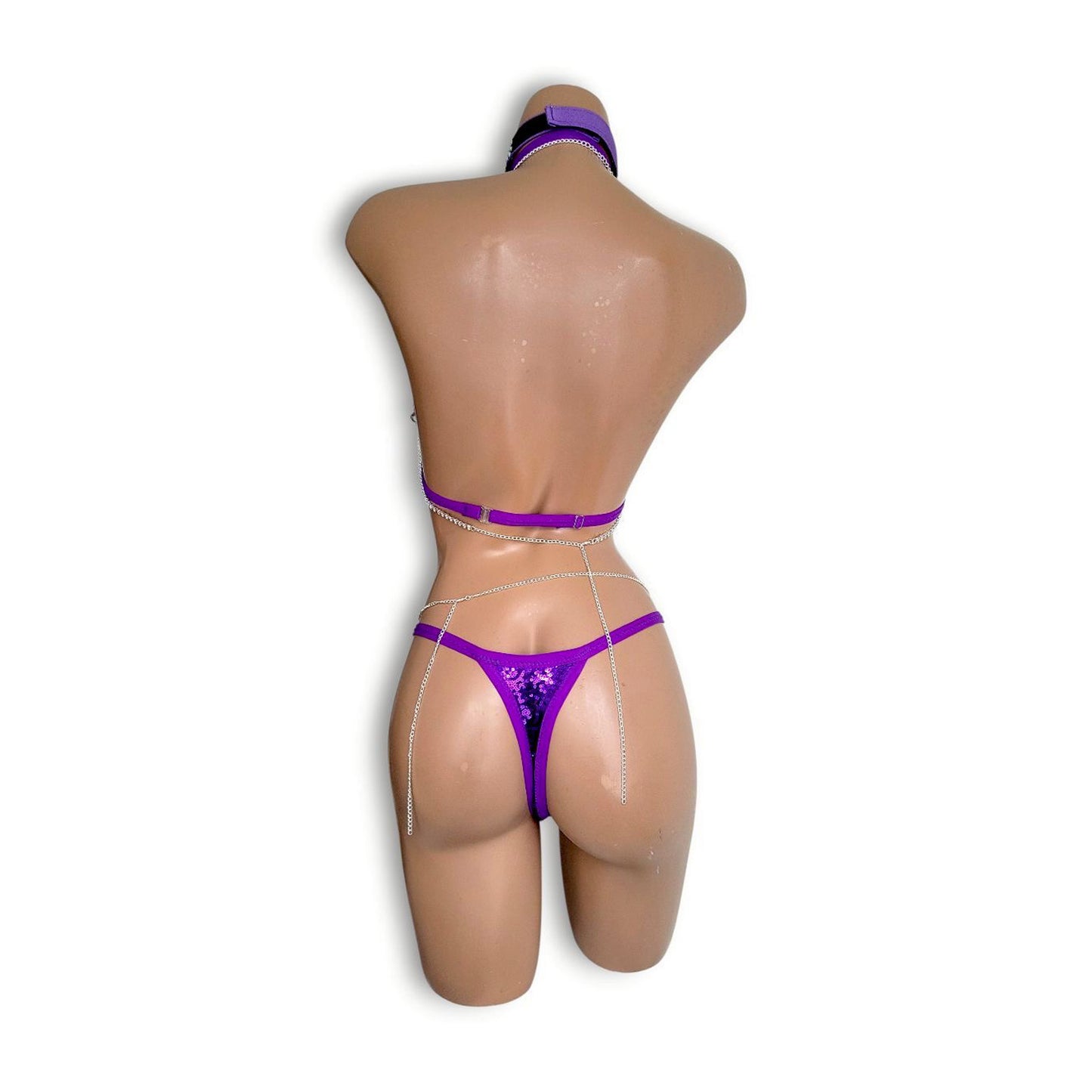 紫ラインストーンビキニ