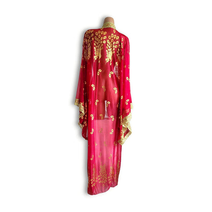 赤着物風ガウン