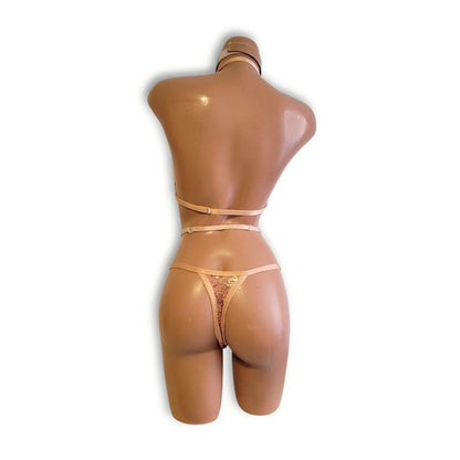 ローズゴールドハイウエストビキニ