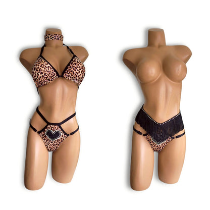 黒レオパードビキニセット