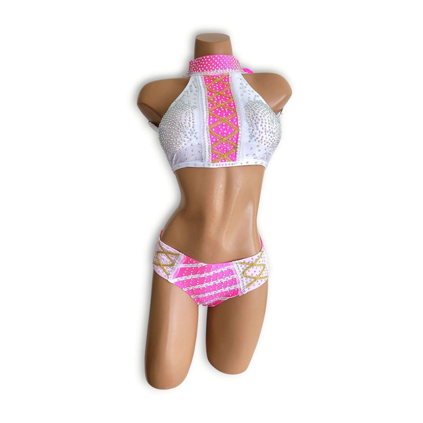 白ピンクストライプセットアップ