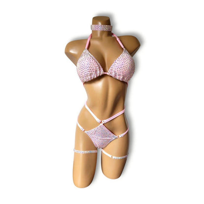 Light Pink Stone High-Waist Bikini