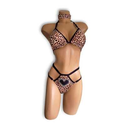 黒レオパードビキニセット