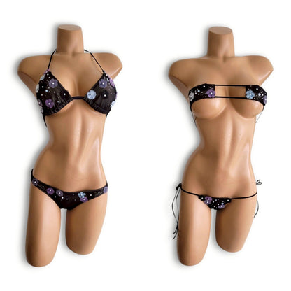 Black Floral Gravure Set