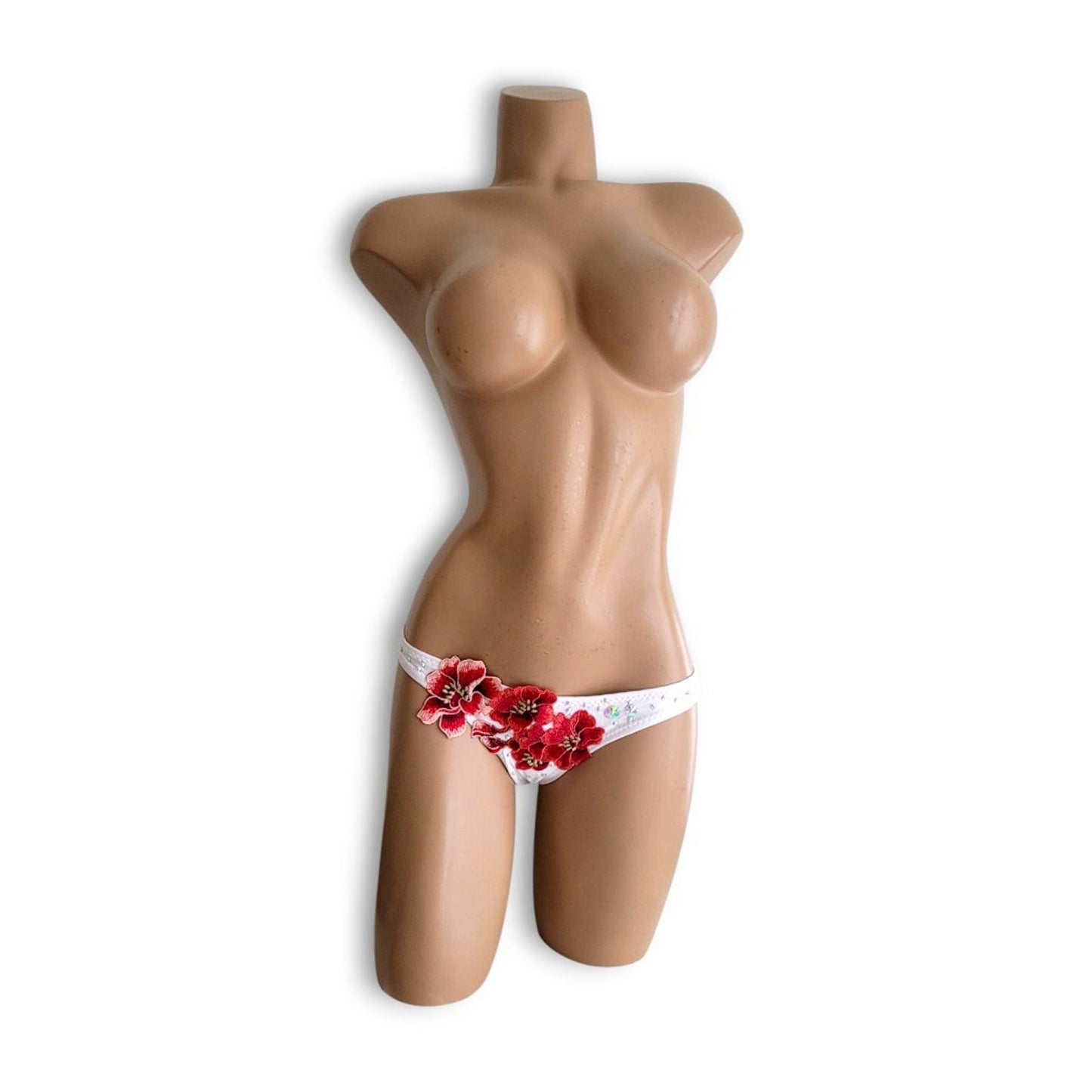 White Floral Diamond Shaped Bikini Set