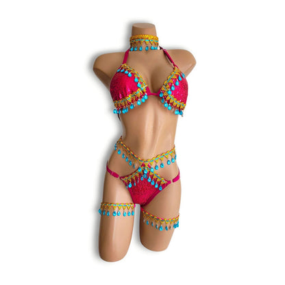 マゼンタアラビアンハイウエストビキニ（ハーフバック）