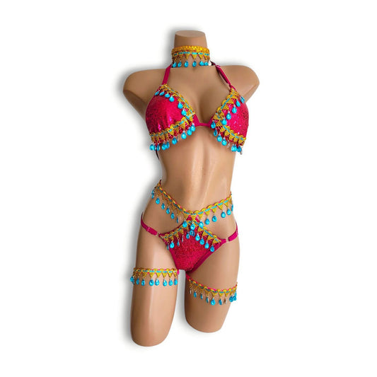 マゼンタアラビアンハイウエストビキニ（ハーフバック）