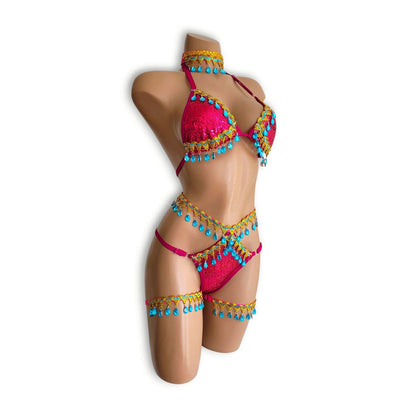 マゼンタアラビアンハイウエストビキニ（ハーフバック）