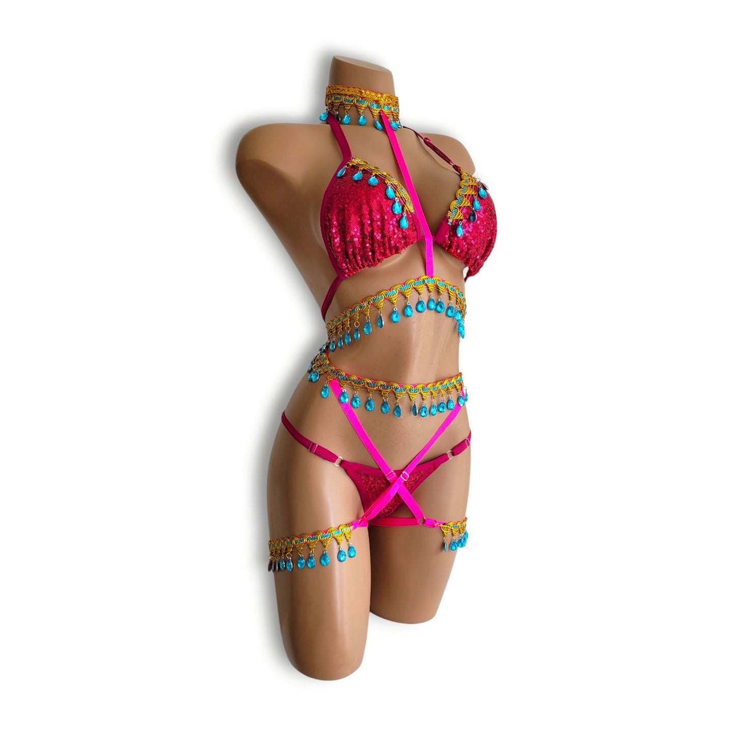 Magenta Arabian Harness Set (Half Back)