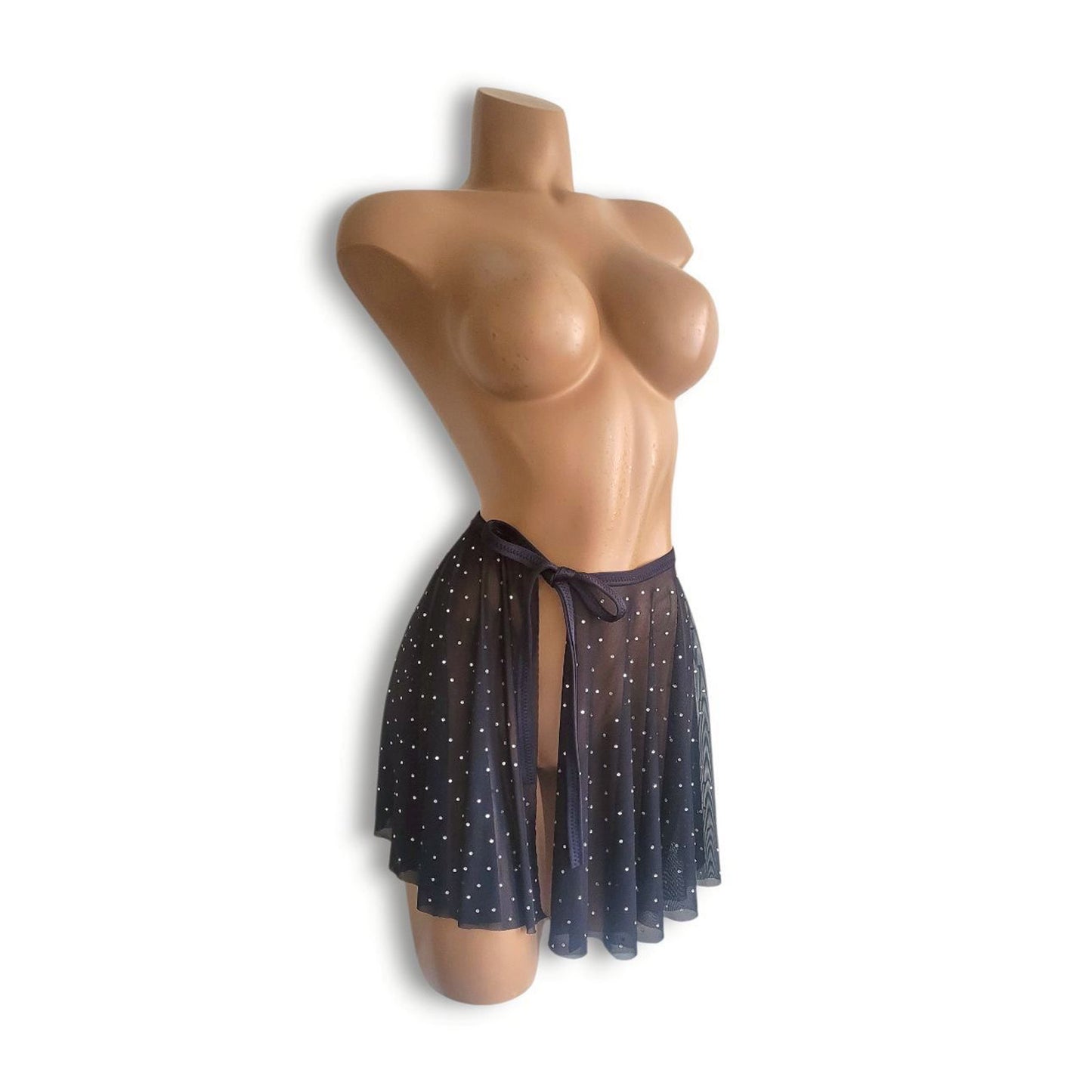 黒ストーン付きスカート