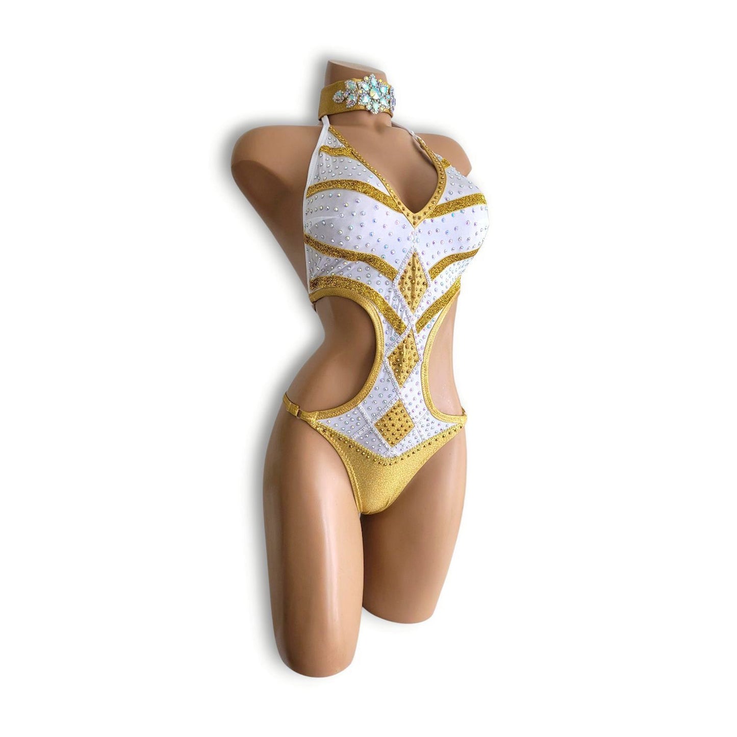 白ゴールドストライプテディ