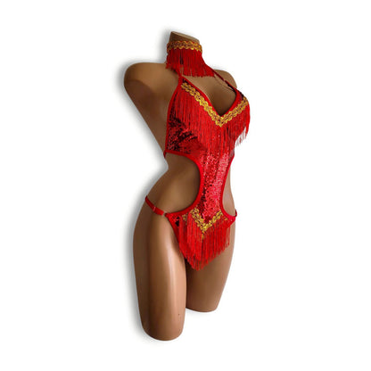 赤フリンジテディ