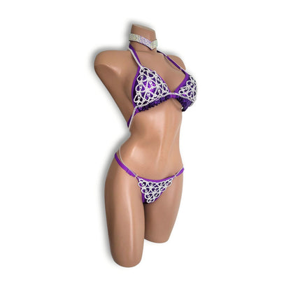 紫ラインストーンビキニ
