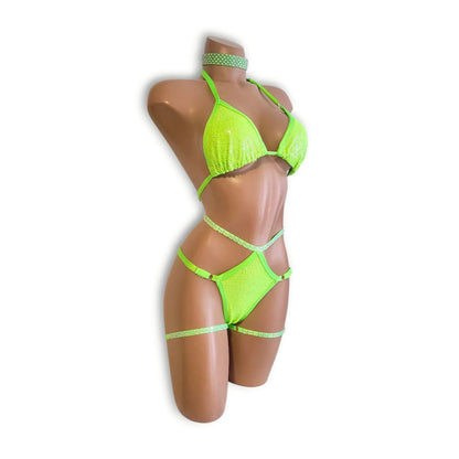 Neon Lime High-Waist Bikini