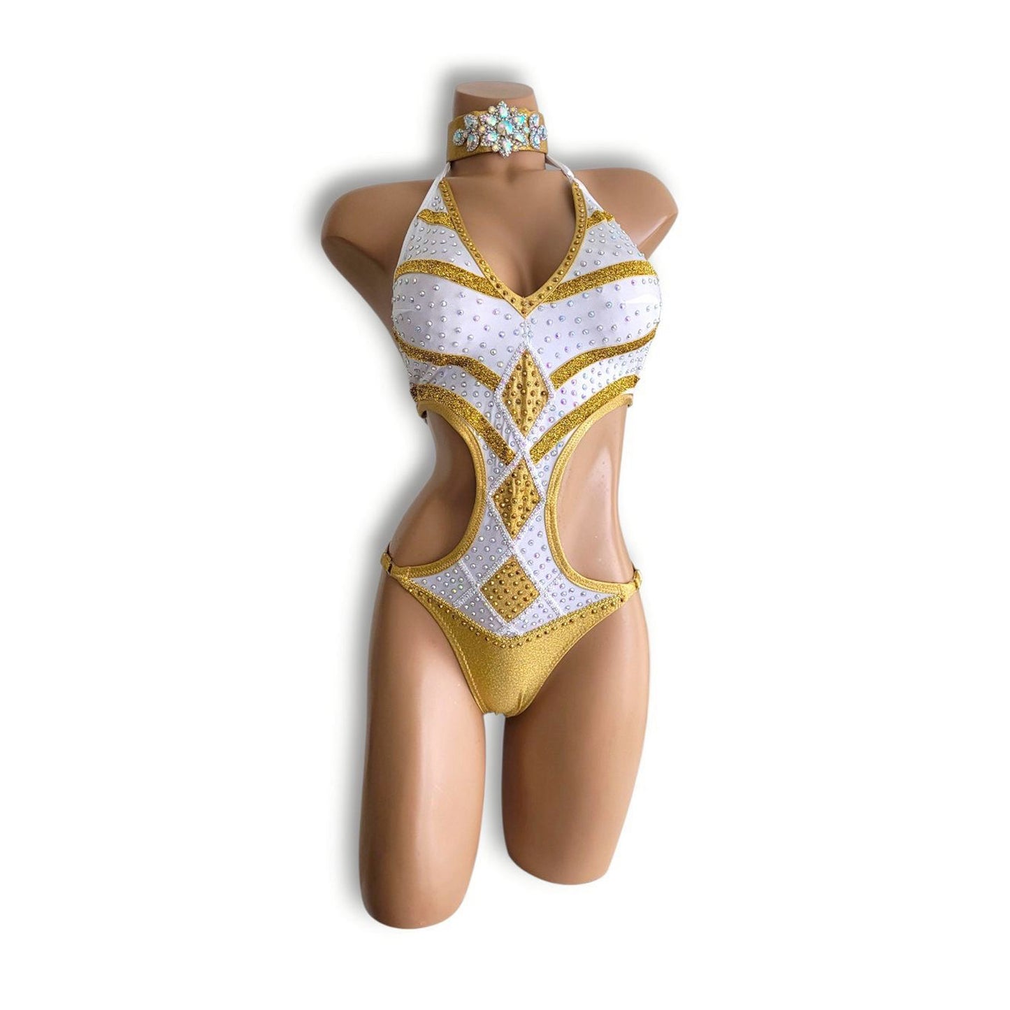 白ゴールドストライプテディ