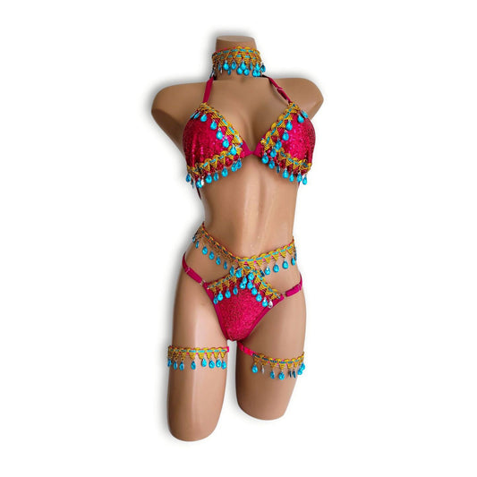 マゼンタアラビアンハイウエストビキニ（Tバック）