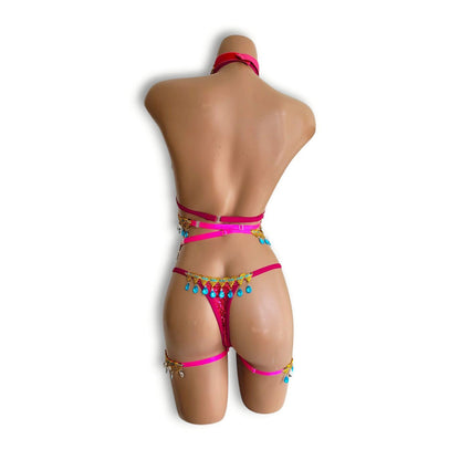 マゼンタアラビアンハーネスセット（Tバック）