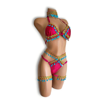 マゼンタアラビアンハイウエストビキニ（Tバック）